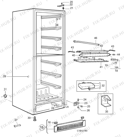 Взрыв-схема холодильника Electrolux EU3191K - Схема узла C10 Cabinet